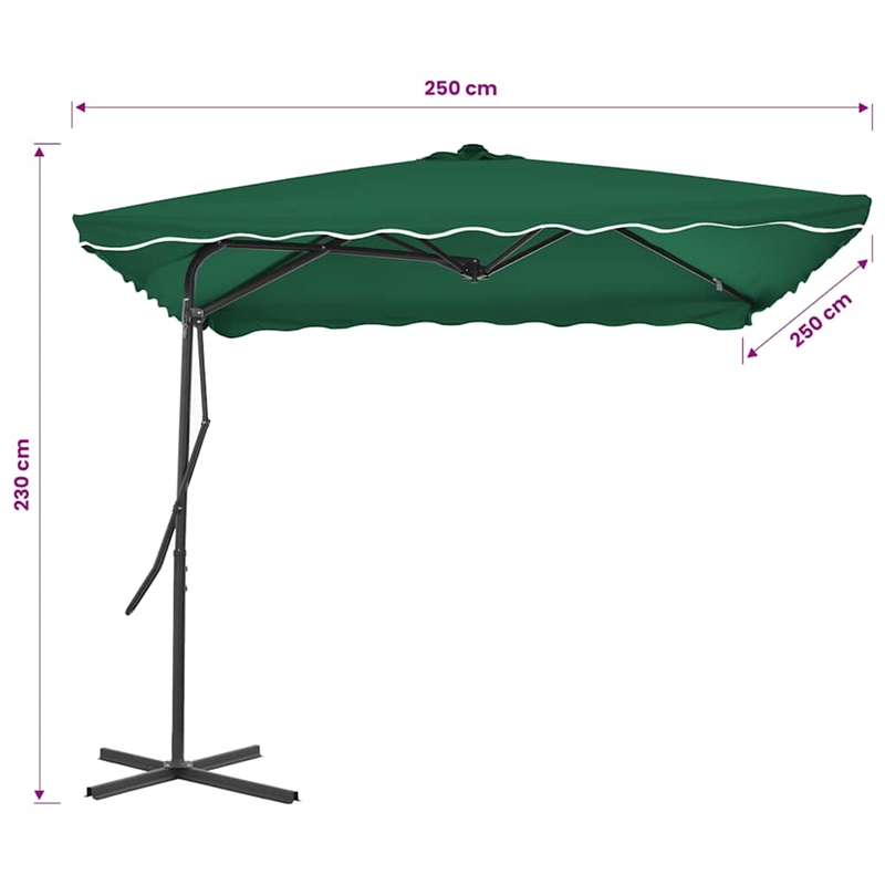 vidaXL Large Garden Parasol in Green