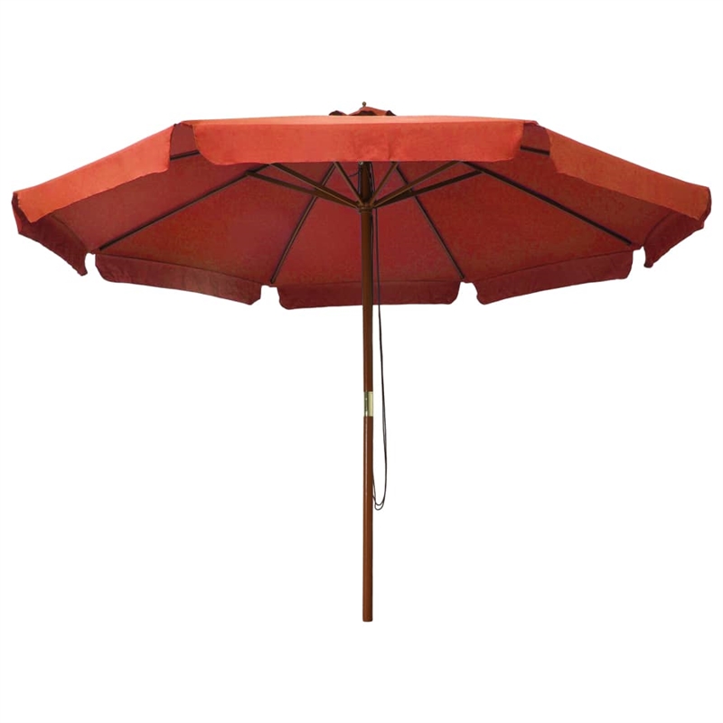 vidaXL Large Laminated Bamboo Garden Parasol in Terracotta