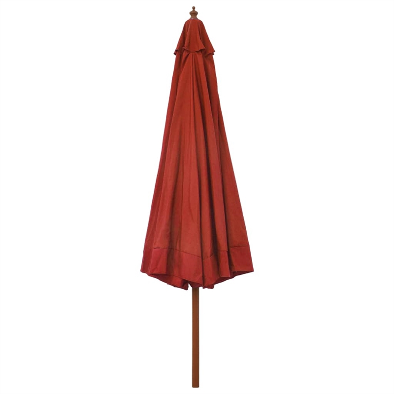 vidaXL Large Laminated Bamboo Garden Parasol in Terracotta