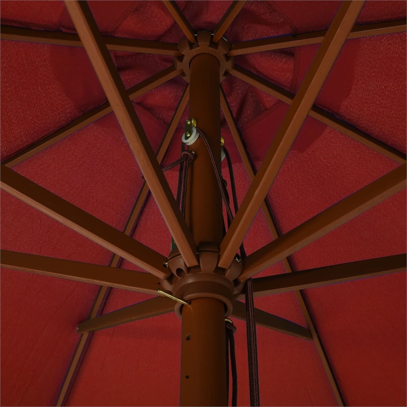 vidaXL Large Laminated Bamboo Garden Parasol in Terracotta