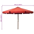 vidaXL Large Laminated Bamboo Garden Parasol in Terracotta