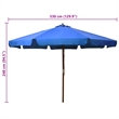 vidaXL Large Laminated Bamboo Garden Parasol in Azure