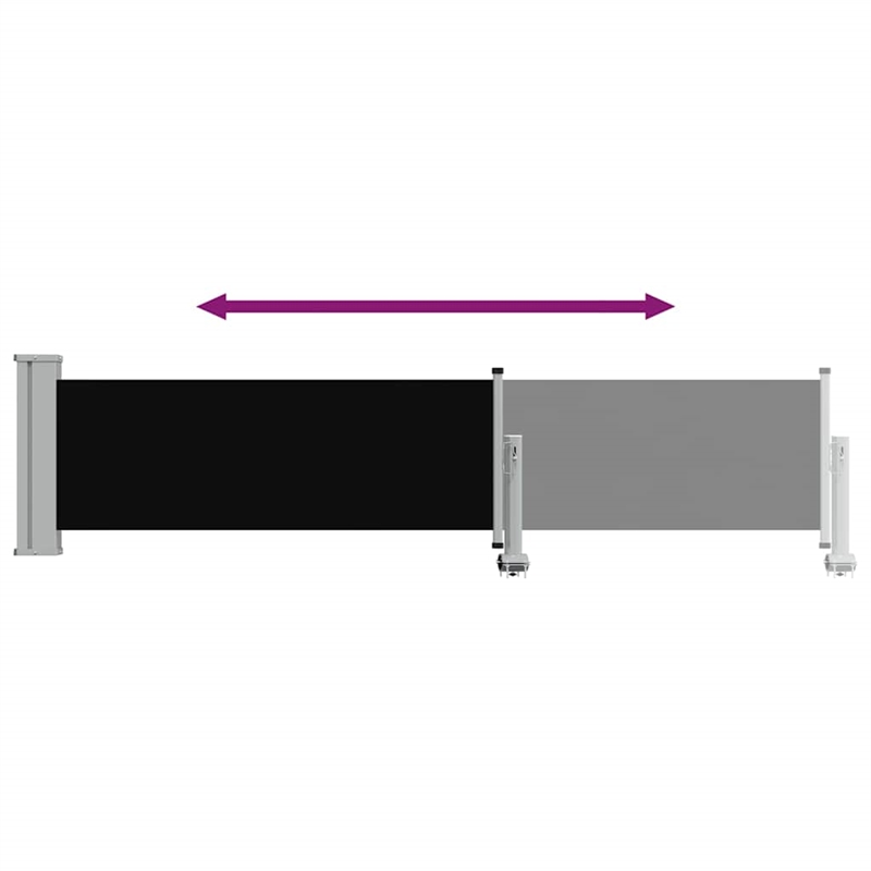 vidaXL Side Awning in Black