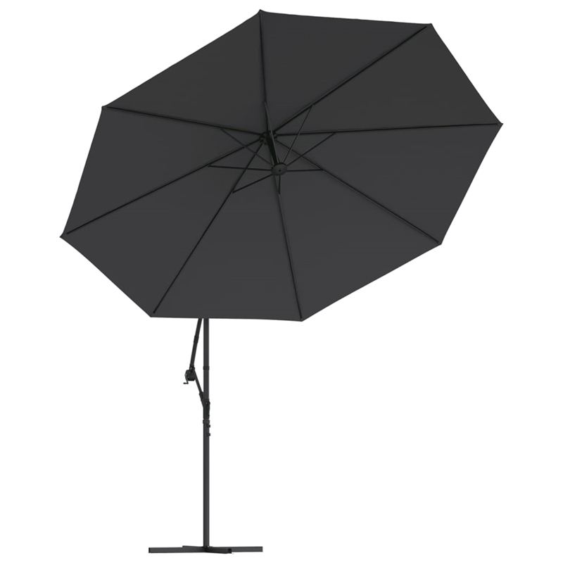vidaXL Large Tiltable Cantilever Garden Parasol in Black