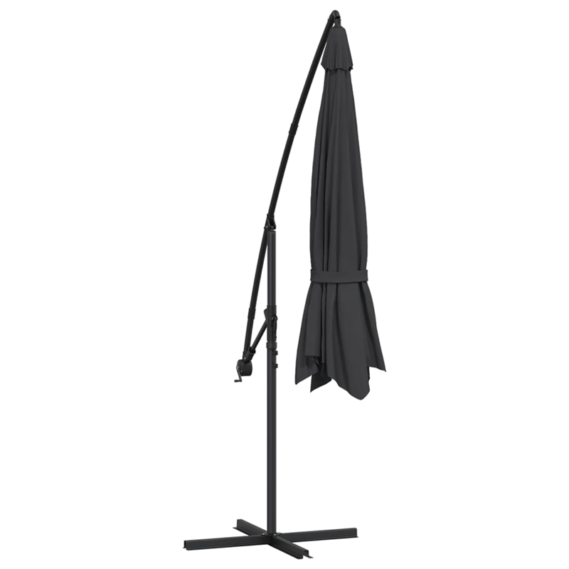 vidaXL Large Tiltable Cantilever Garden Parasol in Black