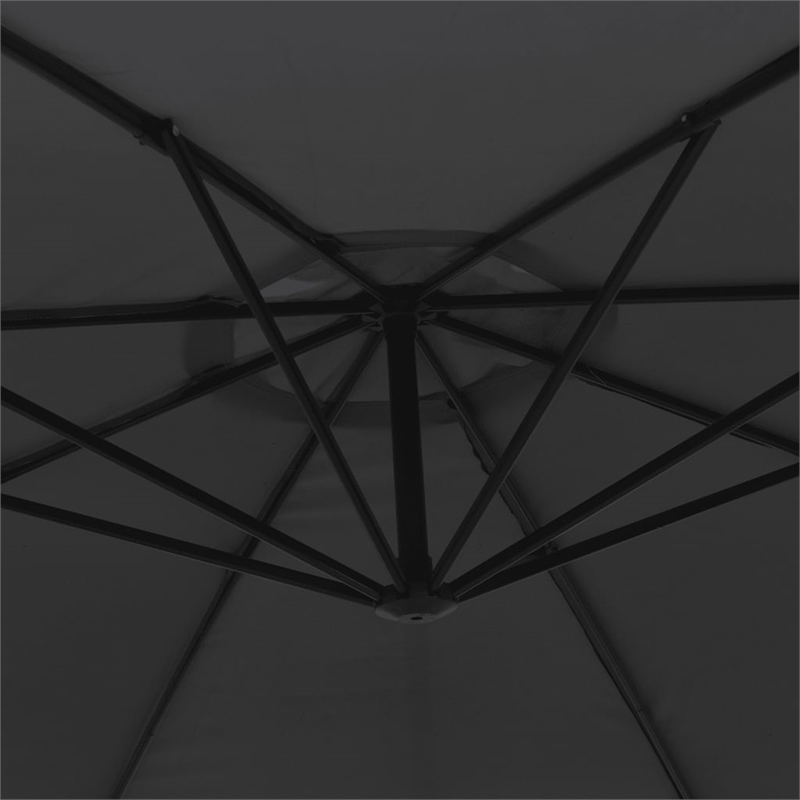 vidaXL Large Tiltable Cantilever Garden Parasol in Black