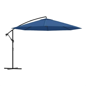 vidaXL 137.8&quot Diameter Cantilever Garden Parasol in Blue
