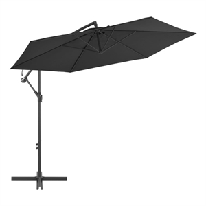 vidaXL 118.1&quot Diameter Cantilever Garden Parasol in Black