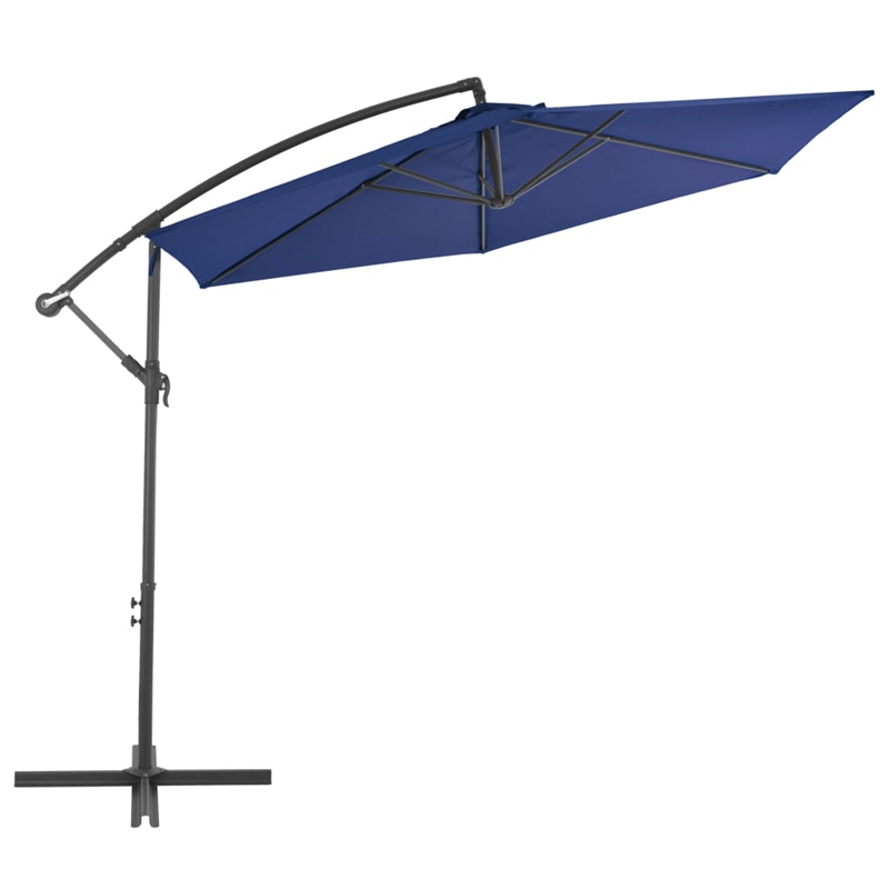 vidaXL Large Tiltable Cantilever Garden Parasol in Blue