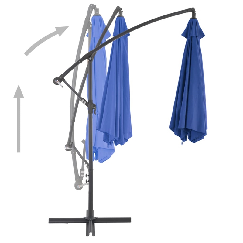 vidaXL Large Tiltable Cantilever Garden Parasol in Blue