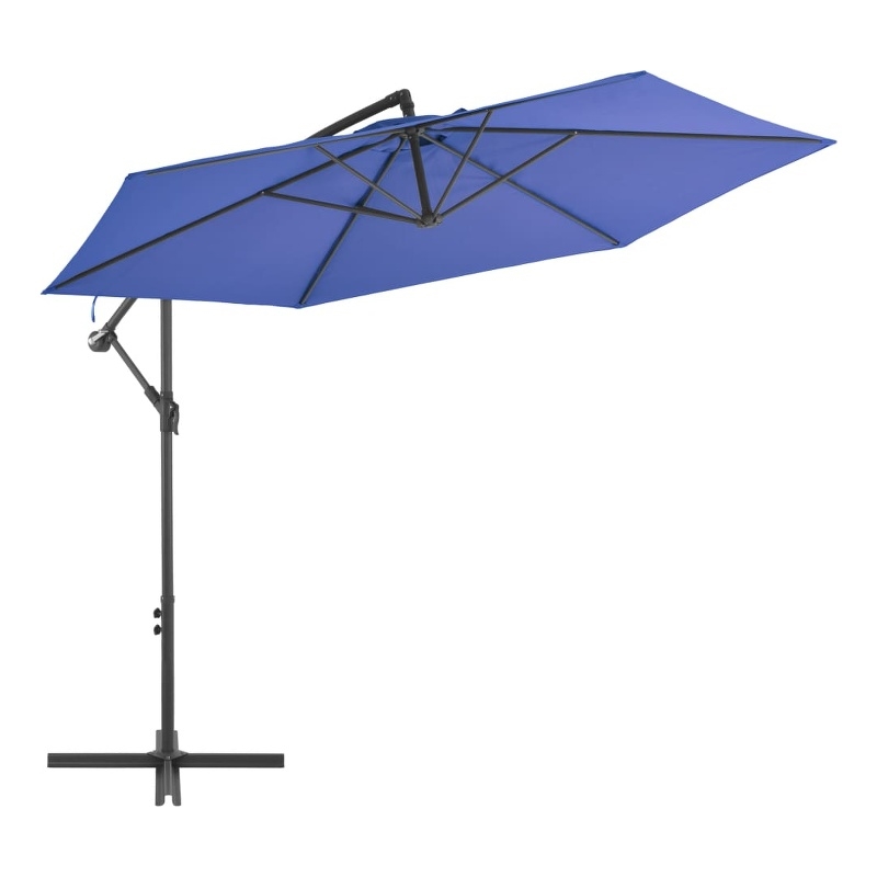 vidaXL Large Tiltable Cantilever Garden Parasol in Blue