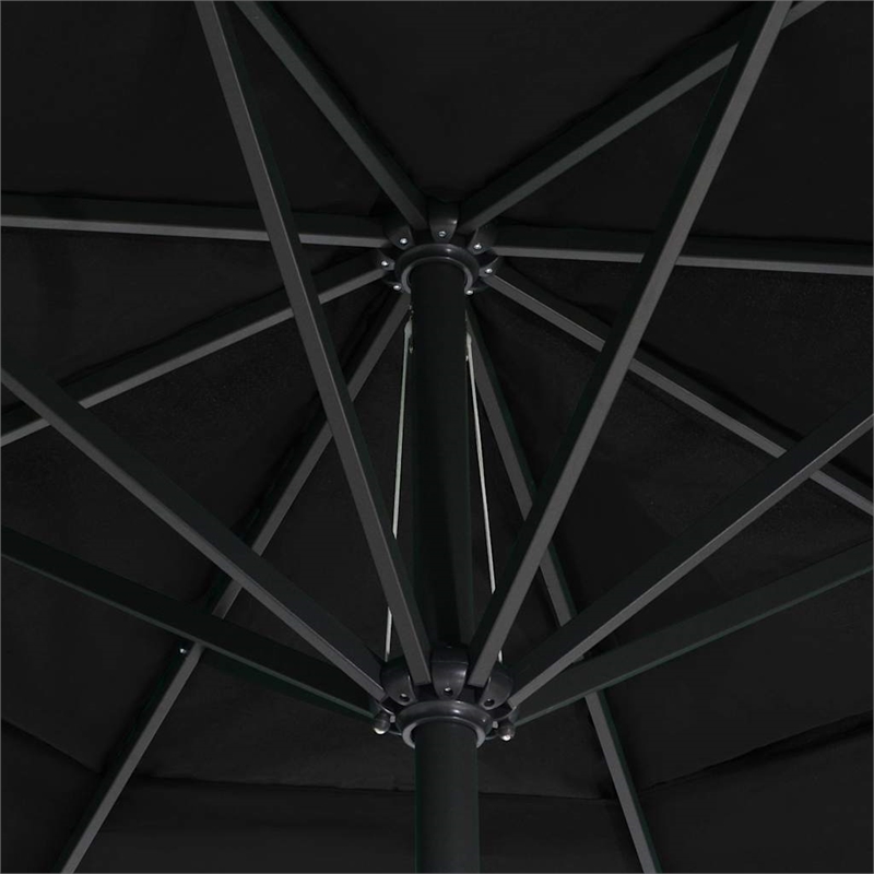 vidaXL Garden Parasol with PA Coating in Black