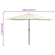 vidaXL Large Garden Parasol in Sand White