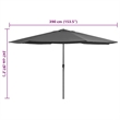 vidaXL Large Tiltable Garden Parasol in Anthracite