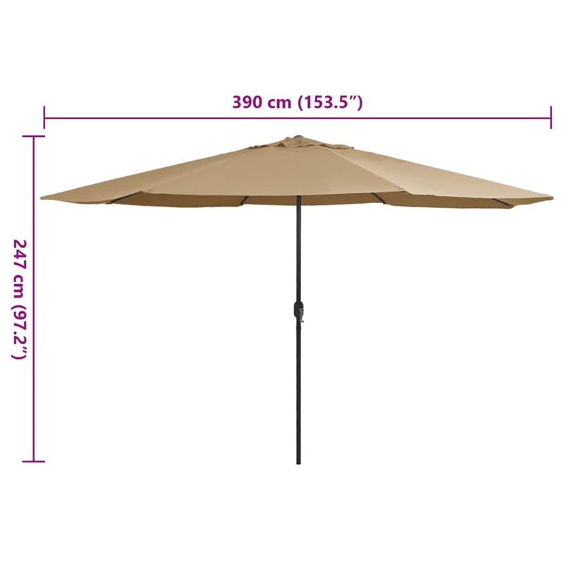 vidaXL Large Garden Parasol in Taupe