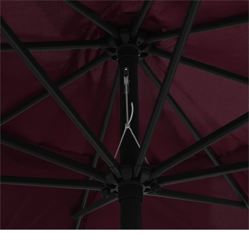 vidaXL Medium Foldable Garden Parasol in Bordeaux Red