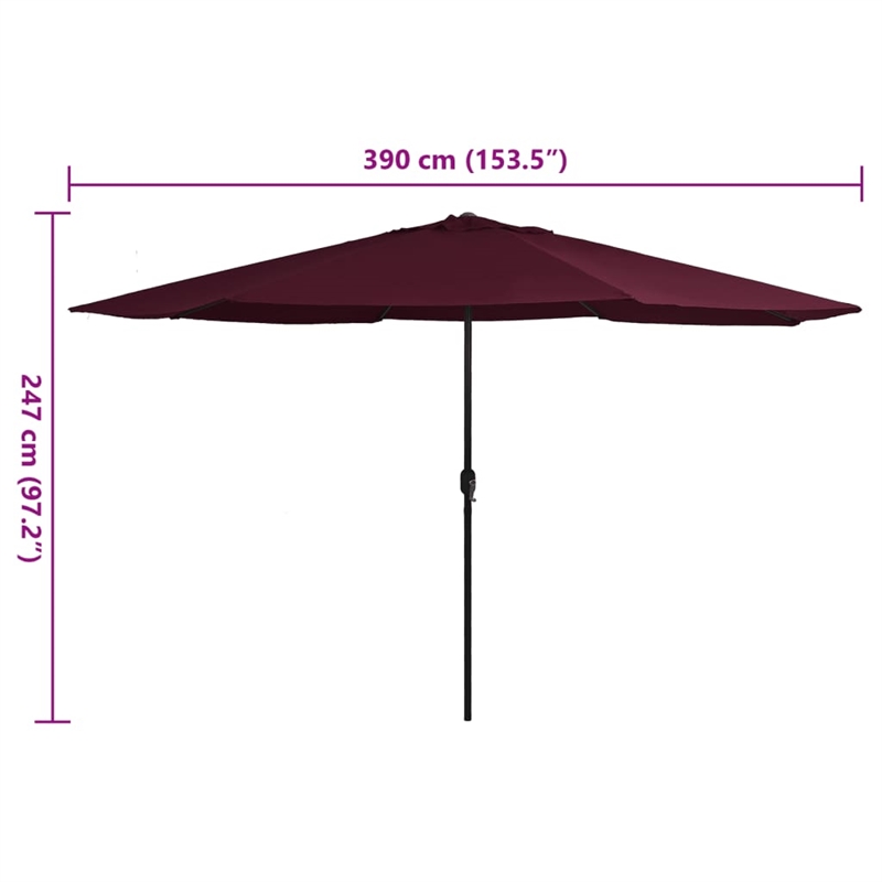 vidaXL Medium Foldable Garden Parasol in Bordeaux Red