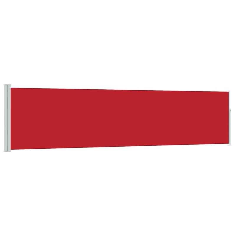 vidaXL Side Awning with PU Coating and Powder Coated Steel in Red