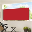 vidaXL Side Awning with PU Coating and Powder Coated Steel in Red