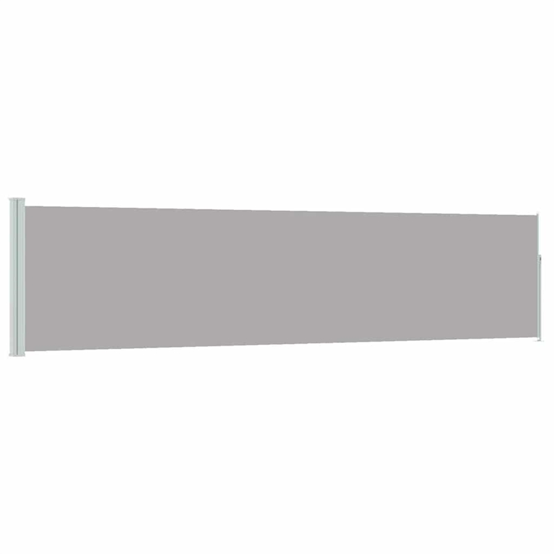 vidaXL Fabric/Powder-Coated Steel Frame Retractable Side Awning in Gray