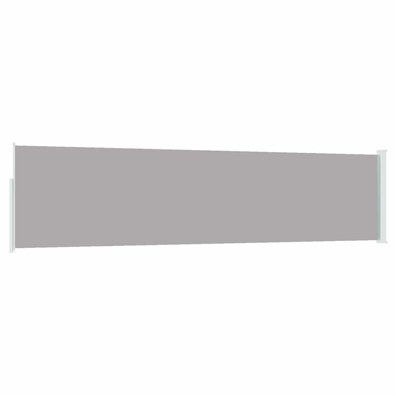 vidaXL Fabric/Powder-Coated Steel Frame Retractable Side Awning in Gray
