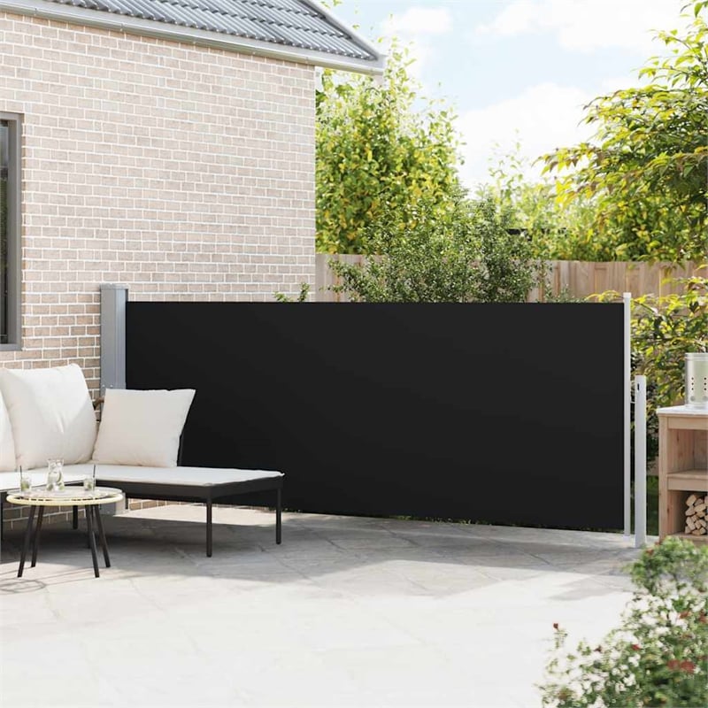 vidaXL Medium Side Awning Black