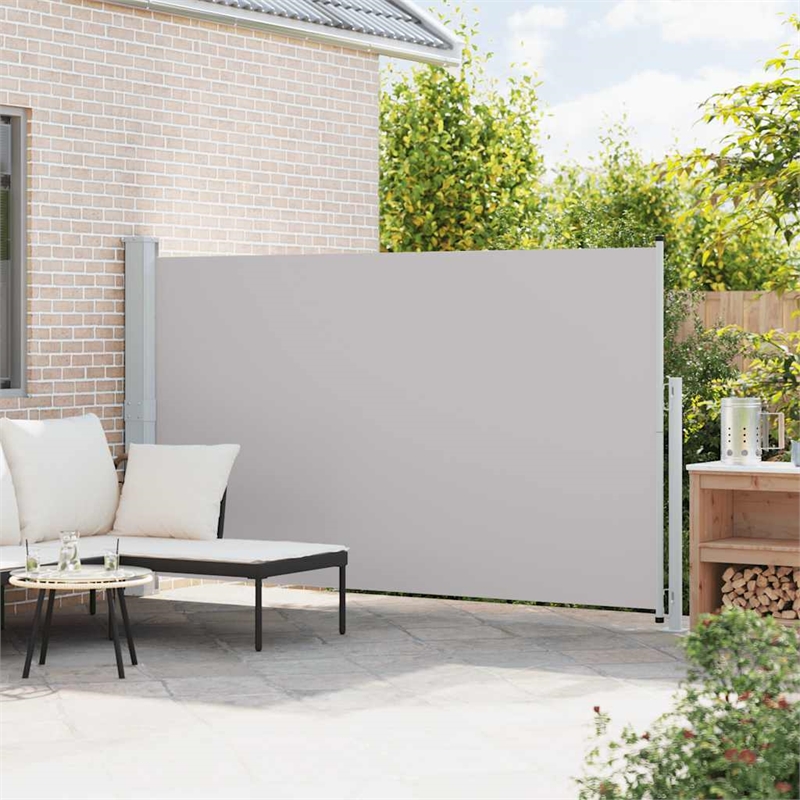 vidaXL Side Awning with Powder-Coated Steel in Grey