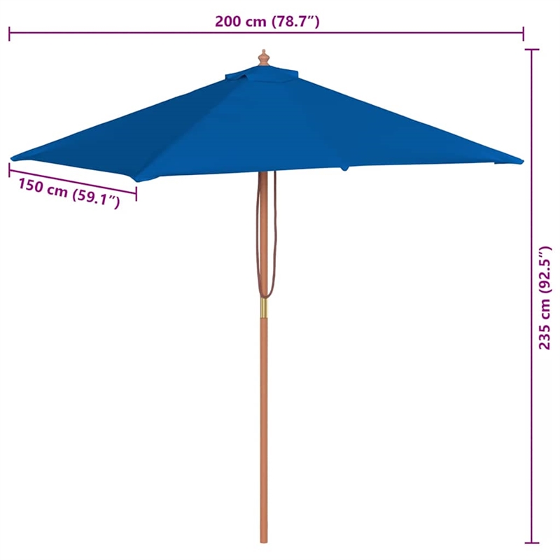 vidaXL Collapsible Garden Parasol in Blue