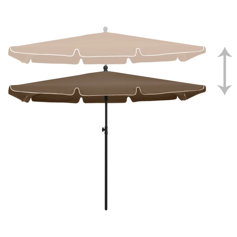 vidaXL Garden Parasol with Pole in Taupe
