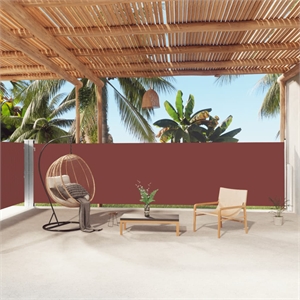 vidaXL 63.0 in x 393.7 in Side Awning with PU Coating in Brown