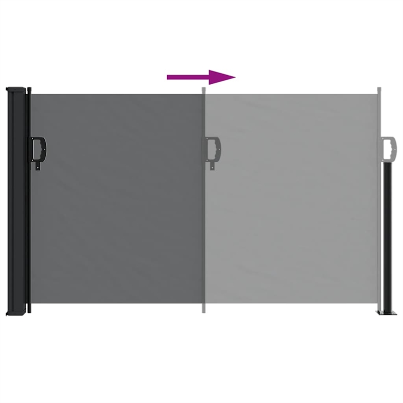vidaXL Retractable Side Awning in Black