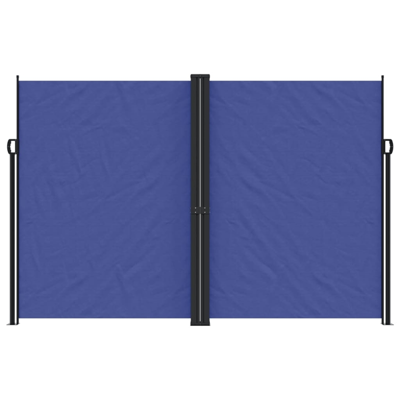 vidaXL Large Retractable Side Awning with PU Coating in Blue