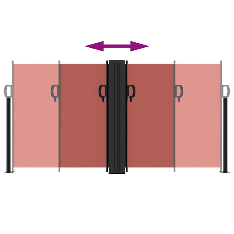 vidaXL Retractable Side Awning with PU Coating in Terracotta
