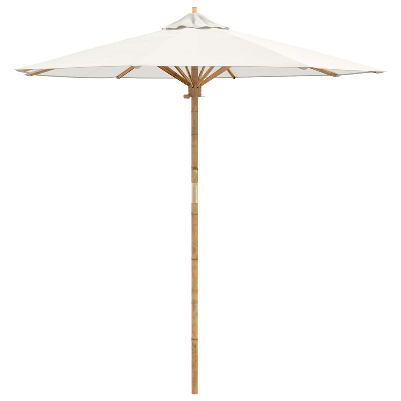 vidaXL 270 x 260 cm Bamboo Garden Parasol in Cream White