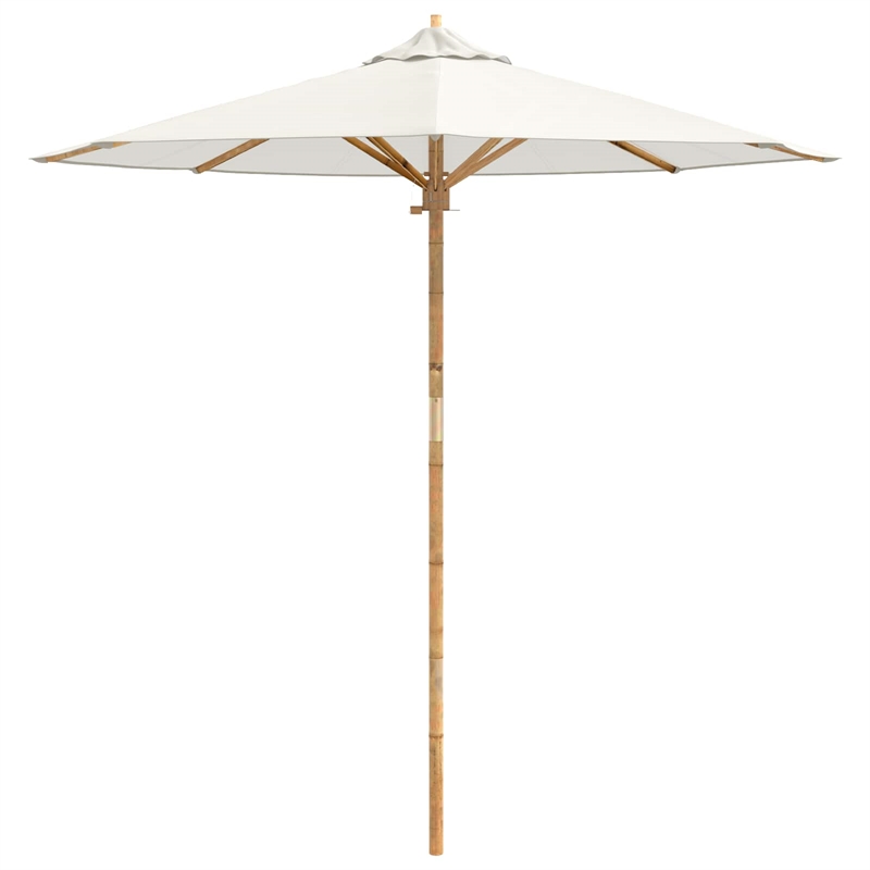 vidaXL 270 x 260 cm Bamboo Garden Parasol in Cream White