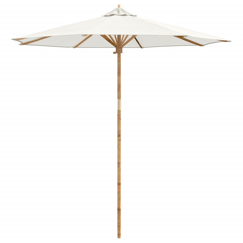 vidaXL 270 x 260 cm Bamboo Garden Parasol in Cream White