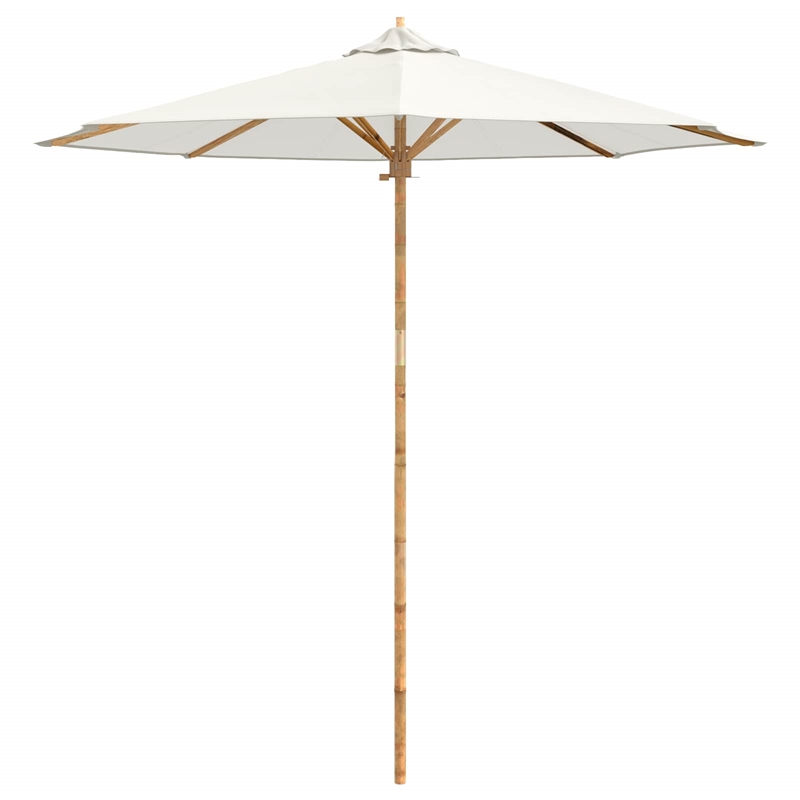 vidaXL 270 x 260 cm Bamboo Garden Parasol in Cream White