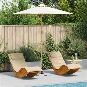 vidaXL 270 x 260 cm Bamboo Garden Parasol in Cream White