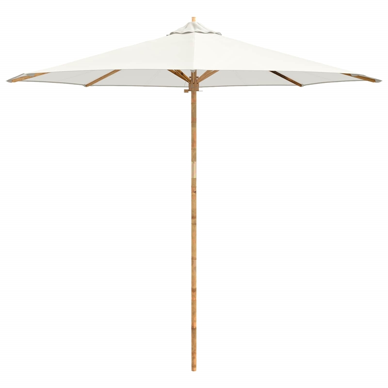 vidaXL 270 x 260 cm Bamboo Garden Parasol in Cream White