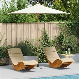 vidaXL 270 x 260 cm Bamboo Garden Parasol in Cream White