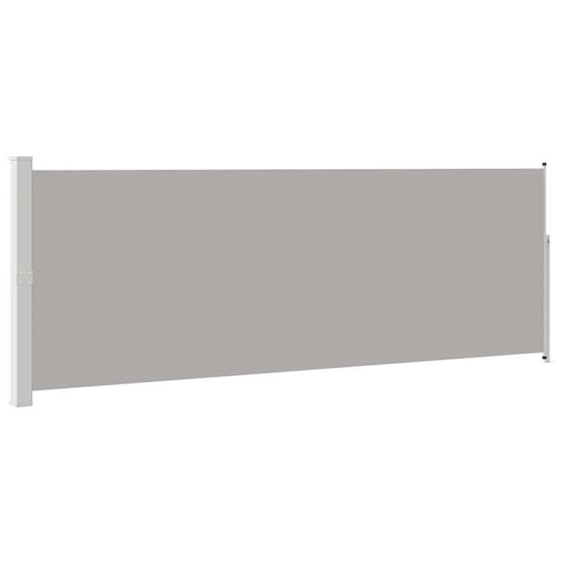 vidaXL Side Awning with PU Coating in Grey Steel Frame