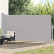 vidaXL Side Awning with PU Coating in Grey Steel Frame