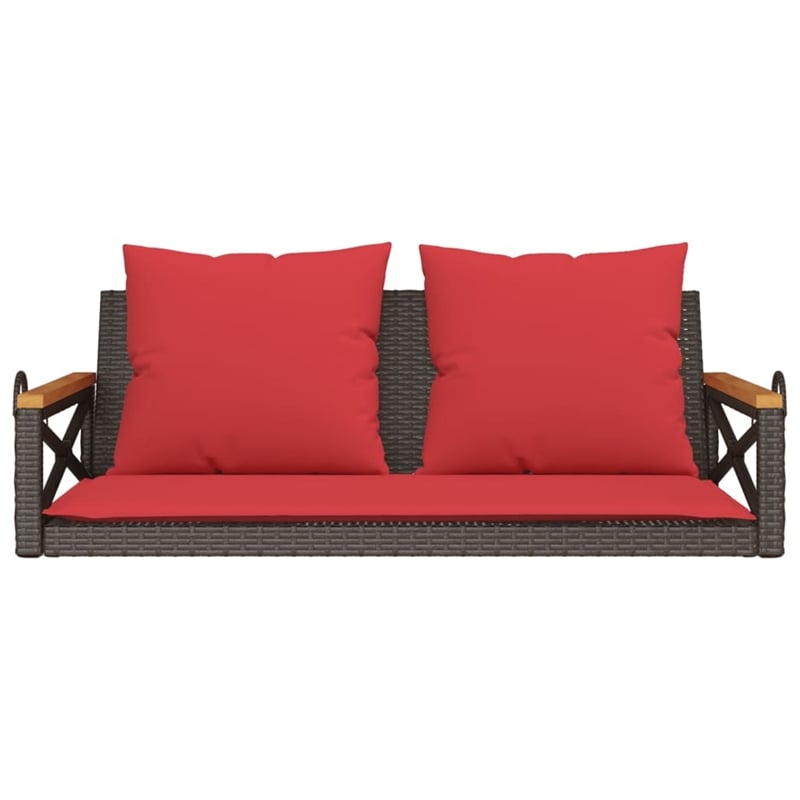 vidaXL Swing Bench with Cushions Brown 42.9