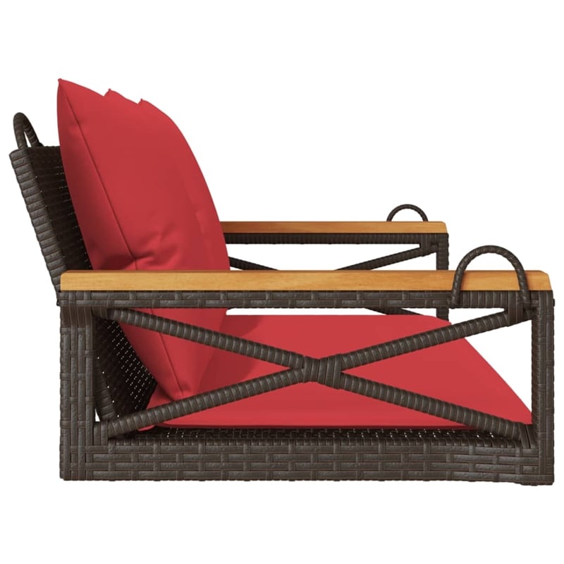vidaXL Swing Bench with Cushions Brown 42.9