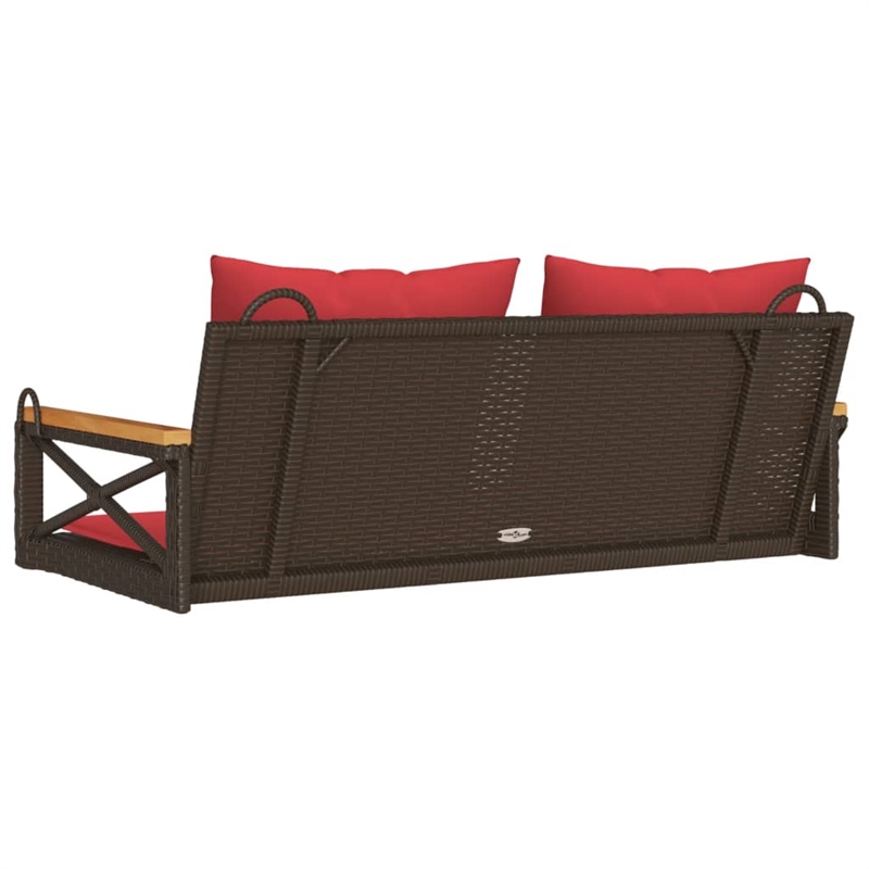 vidaXL Swing Bench with Cushions Brown 42.9