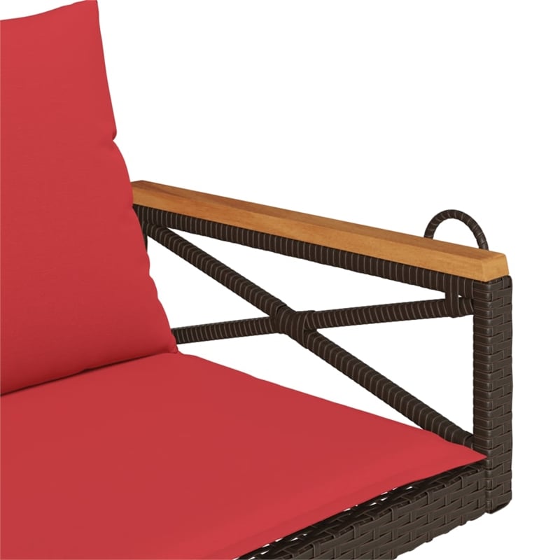 vidaXL Swing Bench with Cushions Brown 42.9