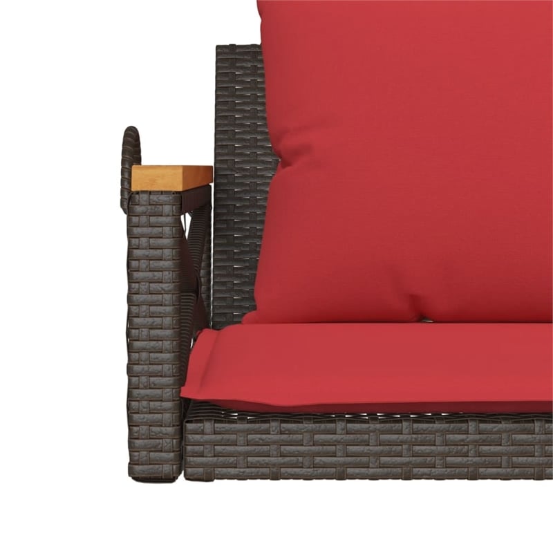 vidaXL Swing Bench with Cushions Brown 42.9