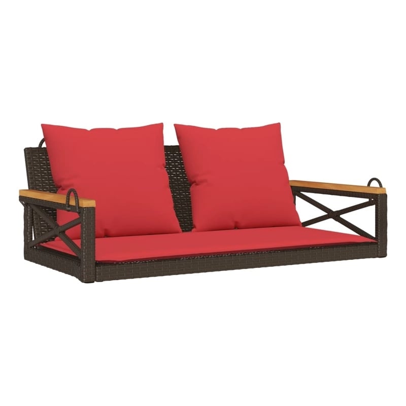 vidaXL Swing Bench with Cushions Brown 42.9