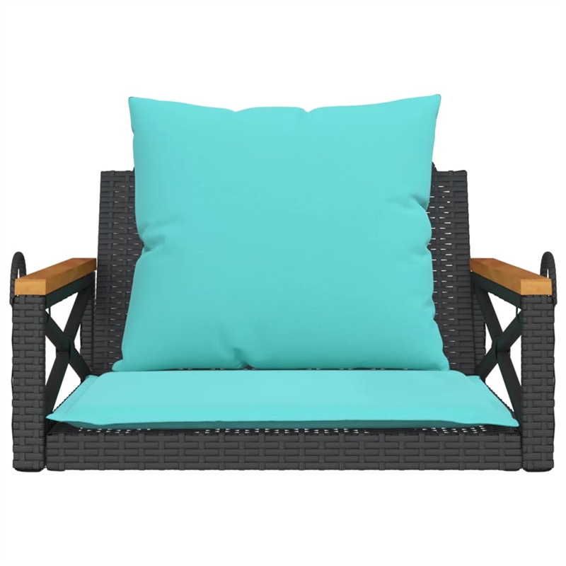 vidaXL Swing Bench with Cushions Black 24.8