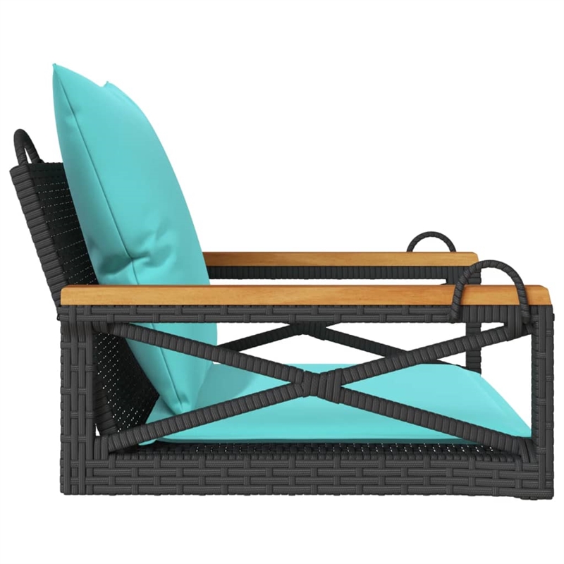 vidaXL Swing Bench with Cushions Black 24.8